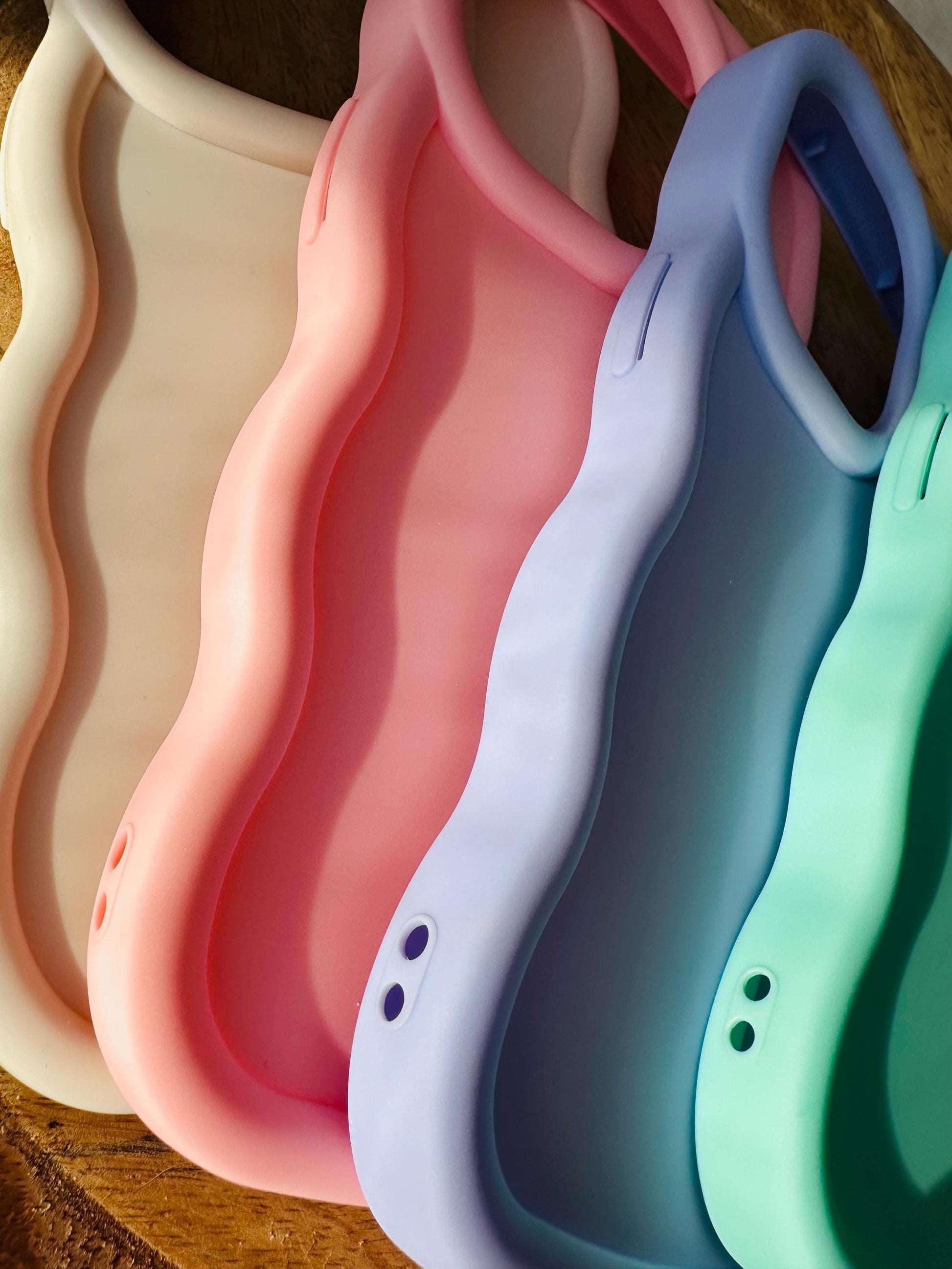 Lot coque de téléphone design vague - coque bord ondulé - phone case - coque iPhone - noir rose et beige