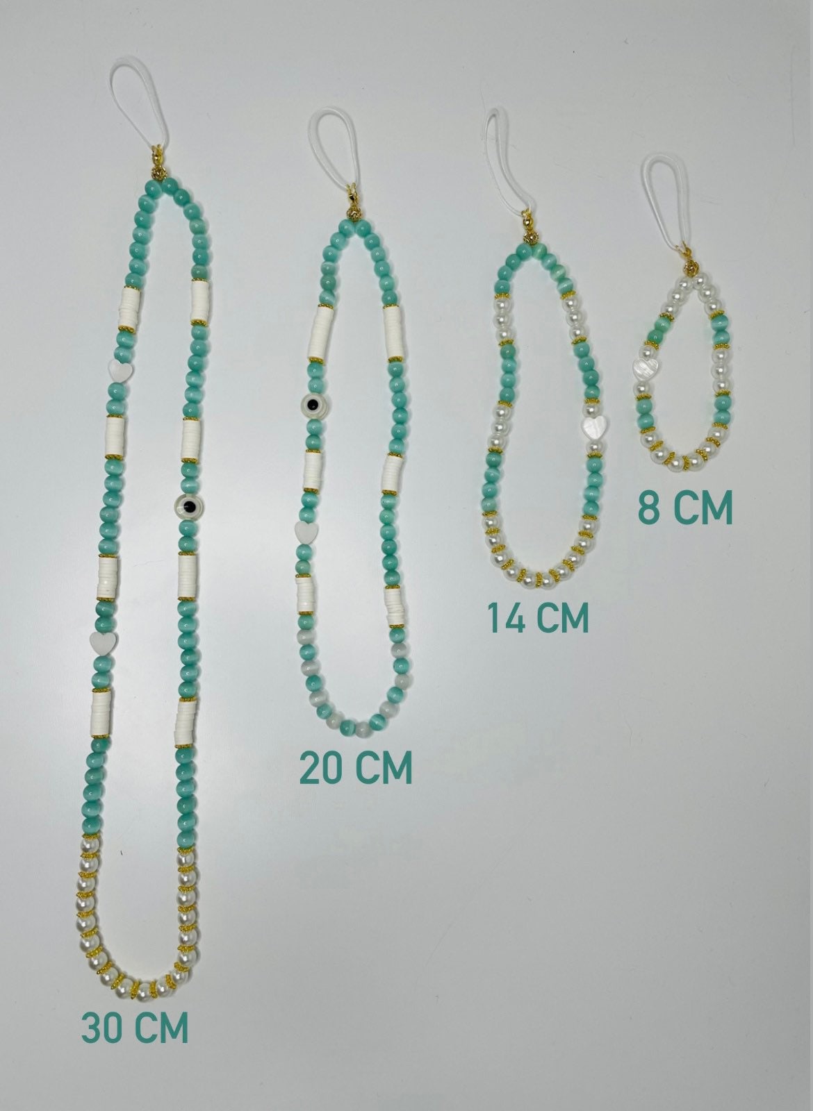 Bijoux de telephone - phone strap - perles nacree - dragonne - iPhone - vendue sans coque de téléphone