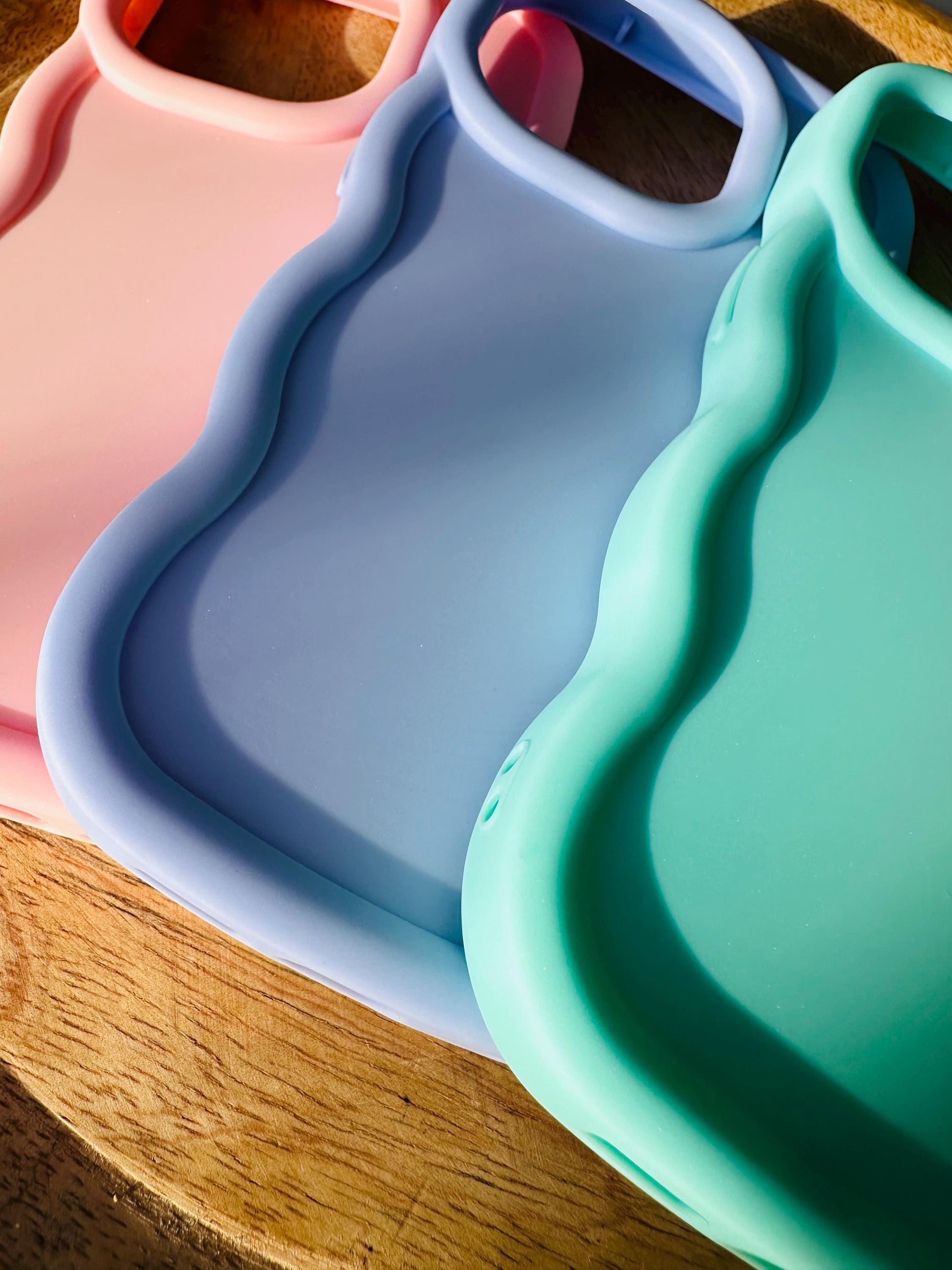 Lot coque de téléphone design vague - coque bord ondulé - phone case - coque iPhone - noir rose et beige