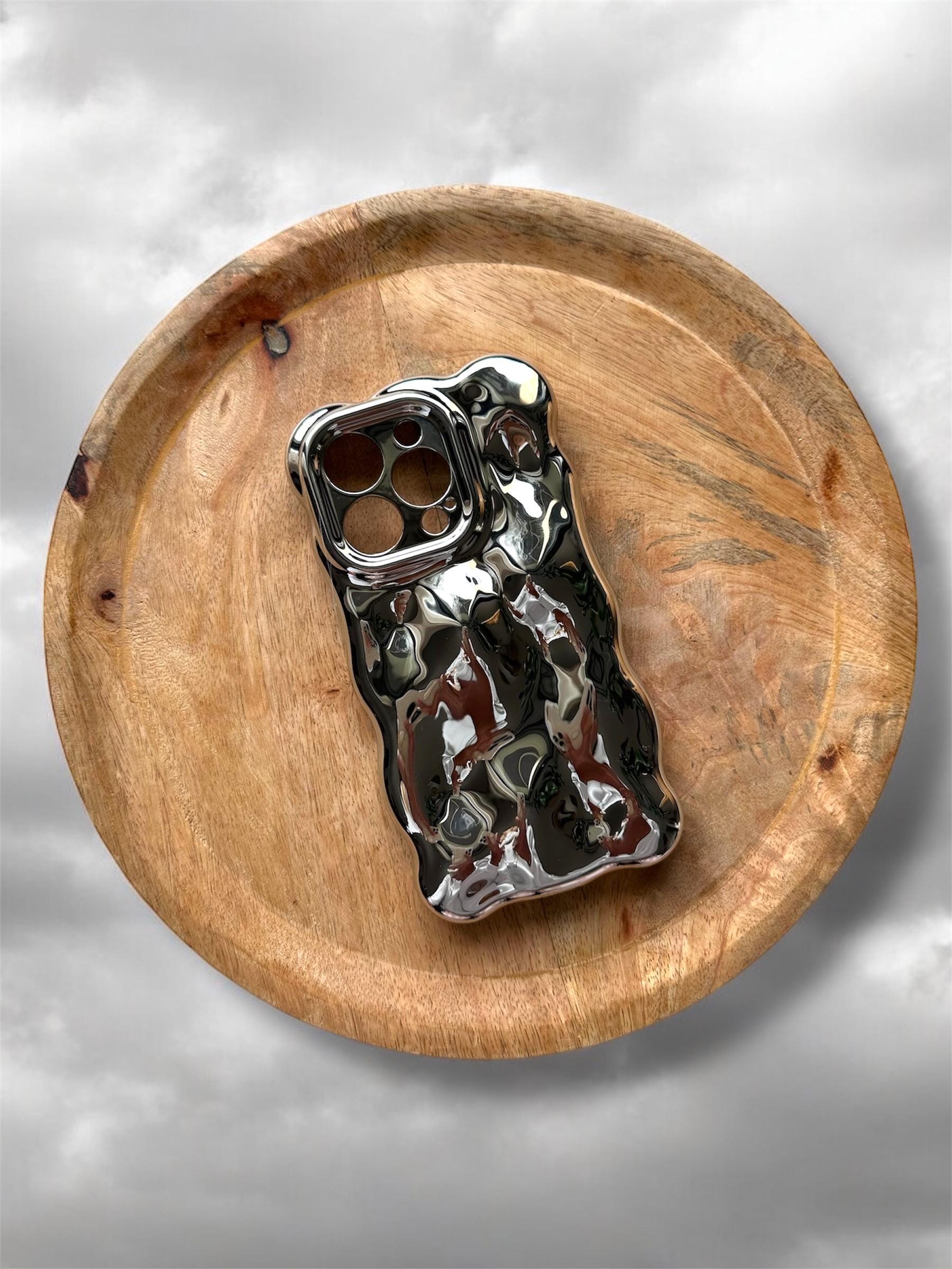 Lot coque de téléphone design vague - coque bord ondulé - phone case - coque iPhone - noir rose et beige