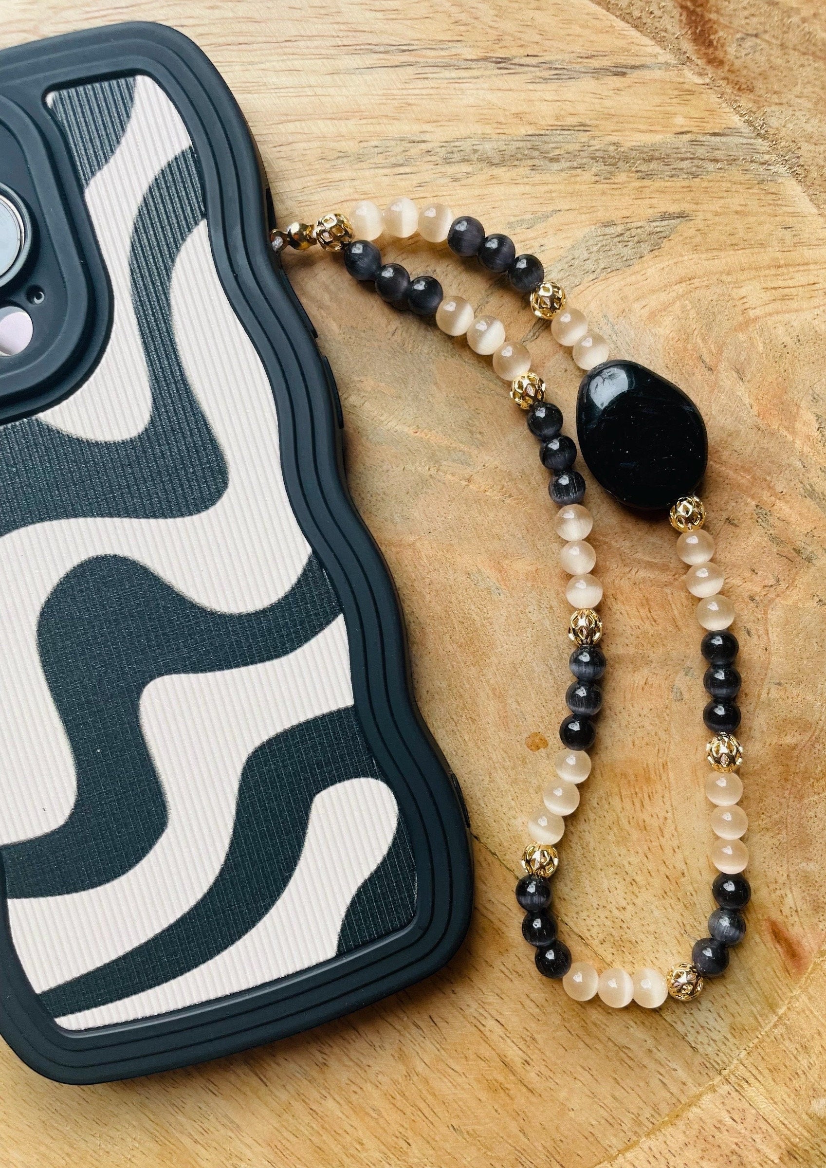 Coque et bijou de telephone - coque bord ondulé - seule ou en duo - phone case - coque iPhone