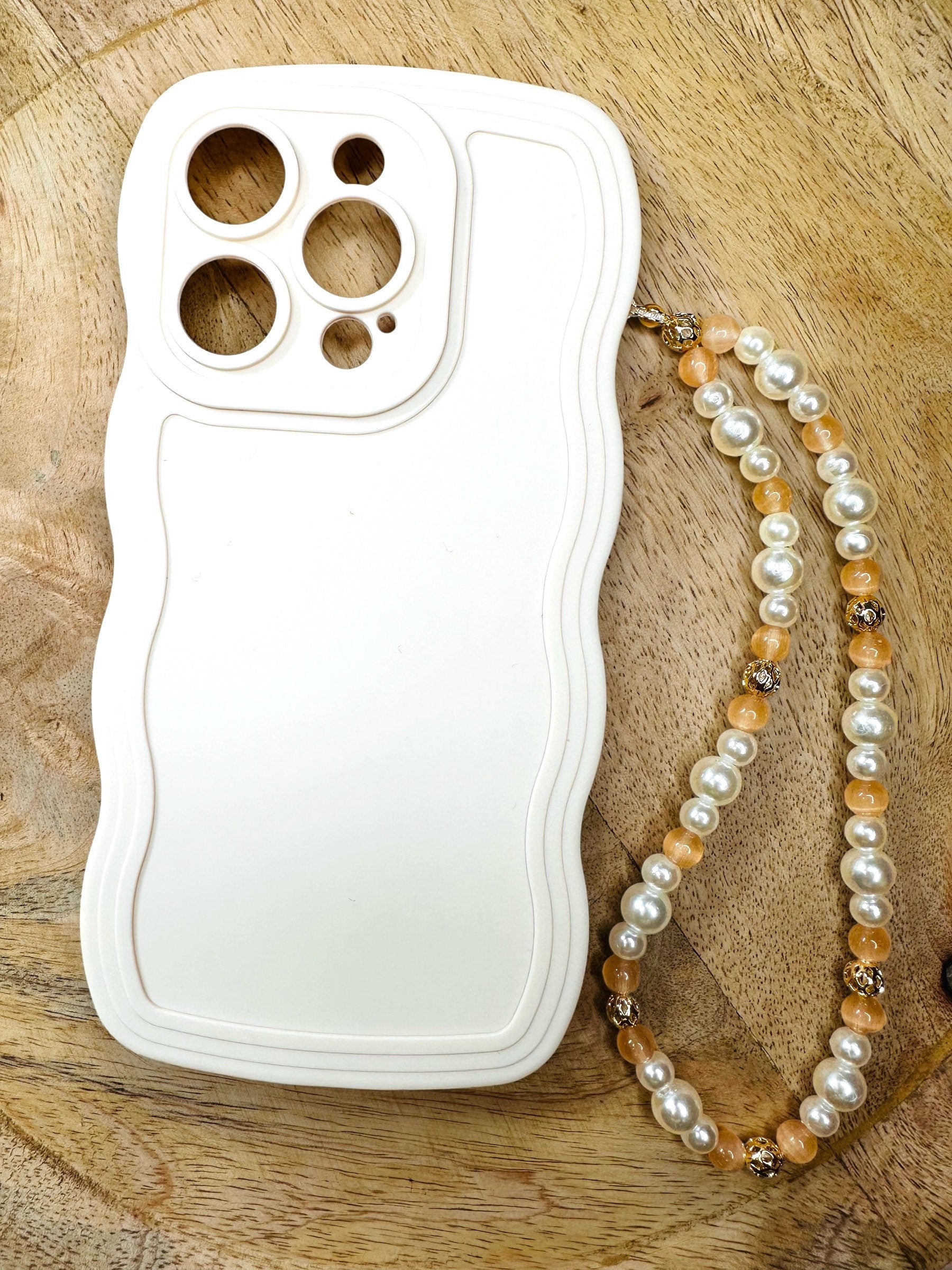 Coque et bijou de telephone - coque bord ondulé - seule ou en duo - phone case - coque iPhone