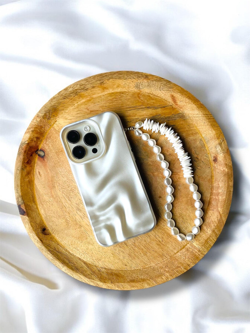 coque de téléphone design vague- coque bord ondulé - bubble - phone case - nacrée - nude