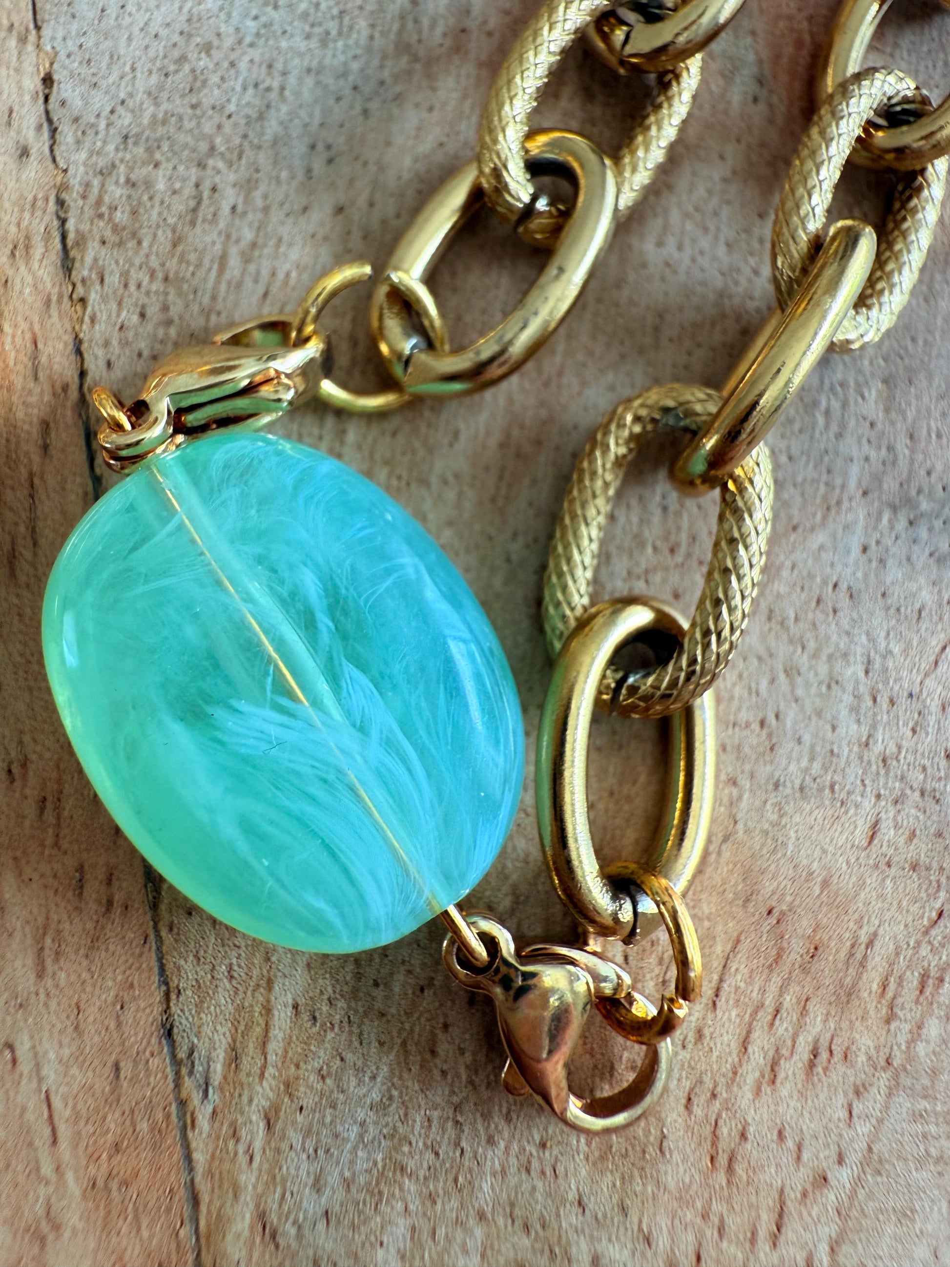 Collier acier inoxydable doré | Breloques interchangeables personnalisables | Bijou tendance femme fait main