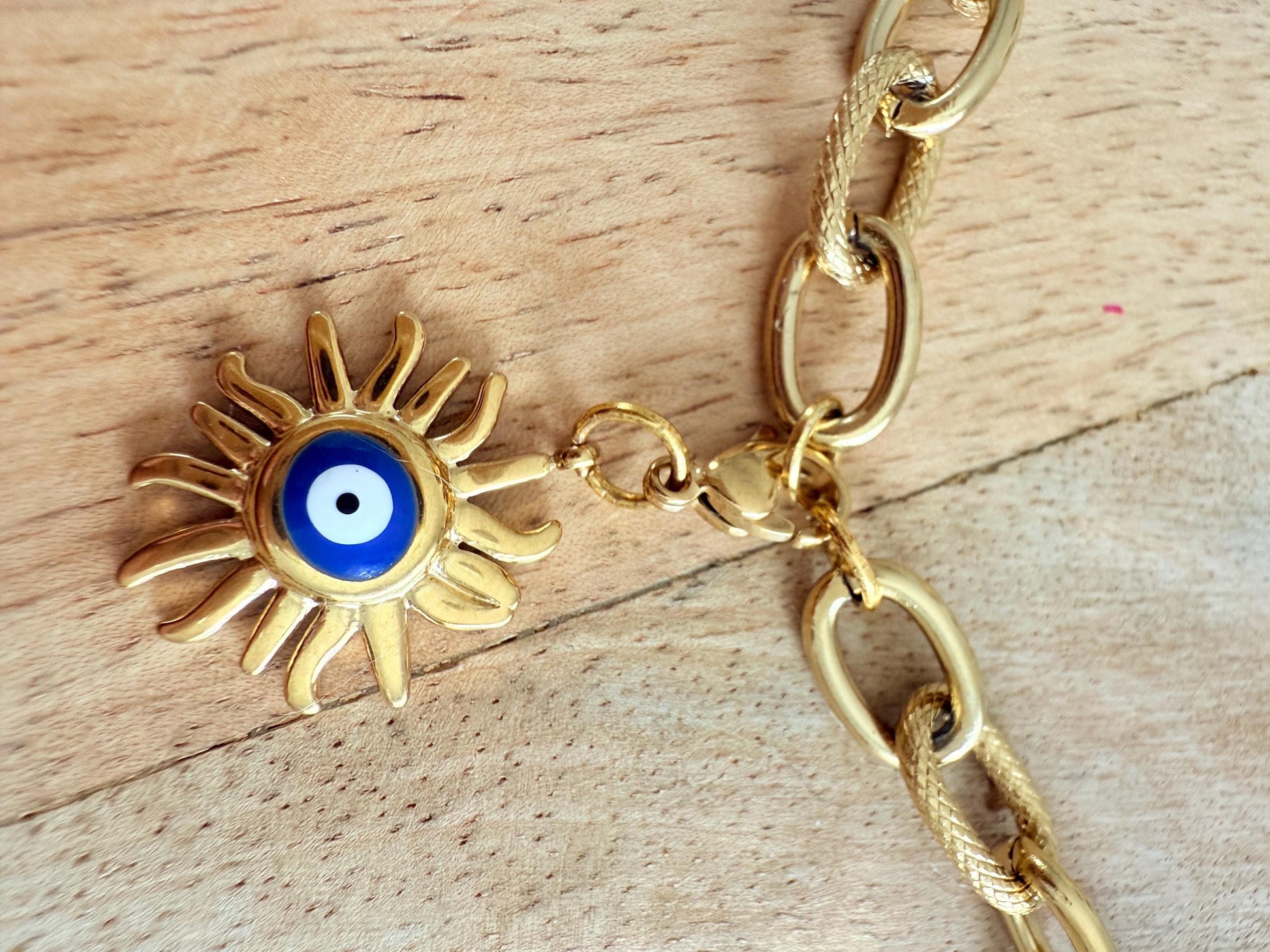 Breloque interchangeable pour collier | Charm en acier inoxydable et pierres naturelles | Bijou tendance personnalisable