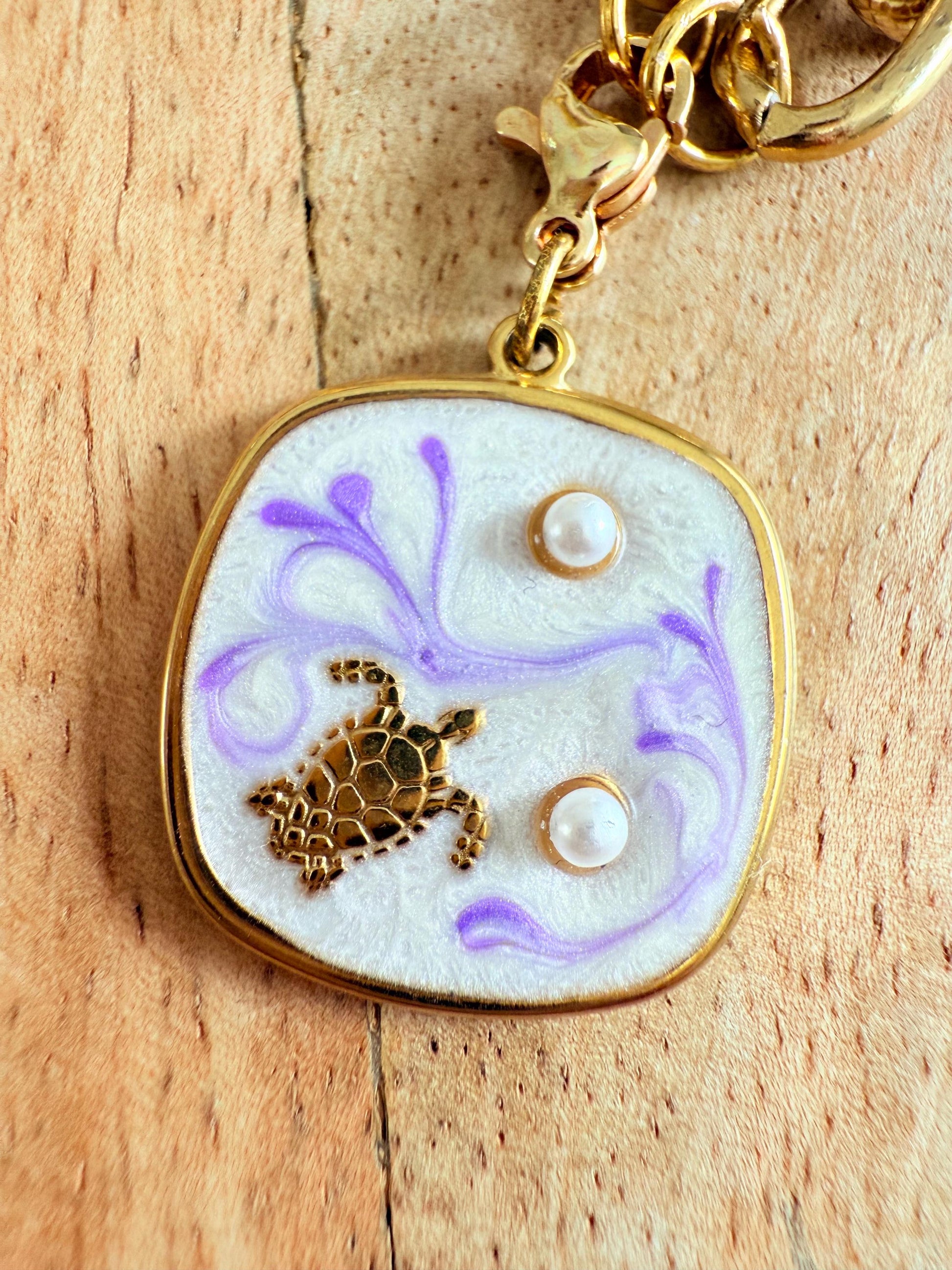 Breloque interchangeable pour collier | Charm en acier inoxydable et pierres naturelles | Bijou tendance personnalisable