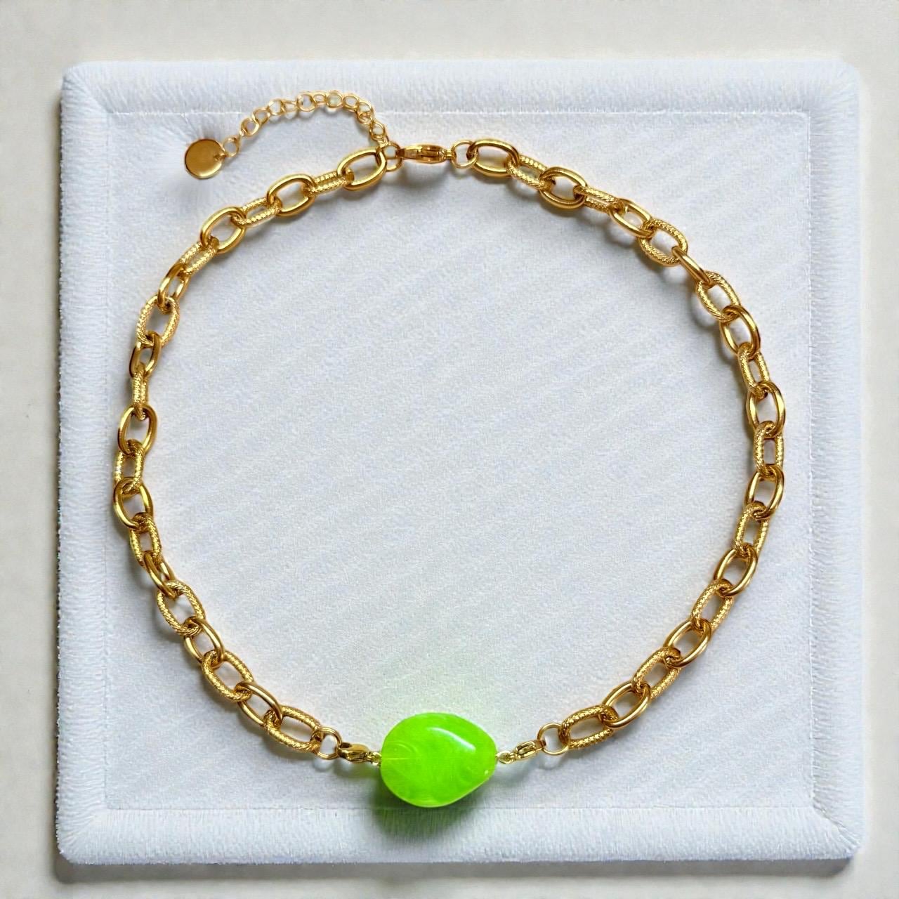 Collier acier inoxydable doré | Breloques interchangeables personnalisables | Bijou tendance femme fait main