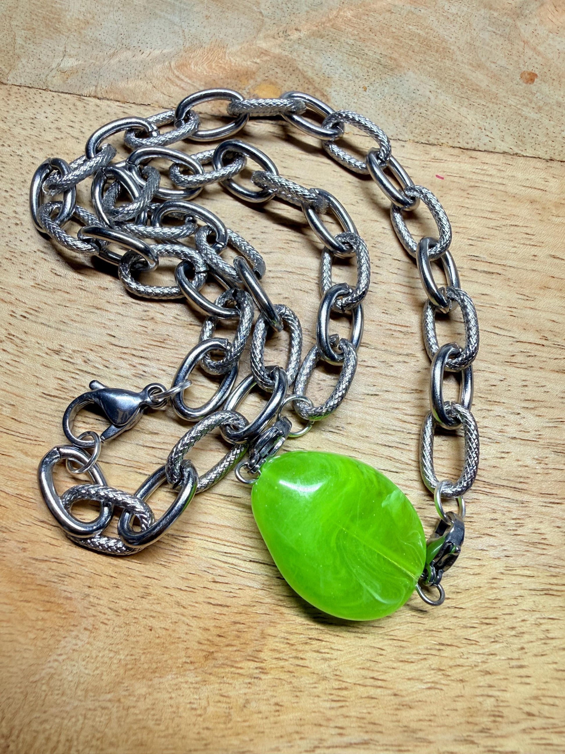 Collier acier inoxydable argenté | Breloques interchangeables personnalisables | Bijou tendance femme fait main