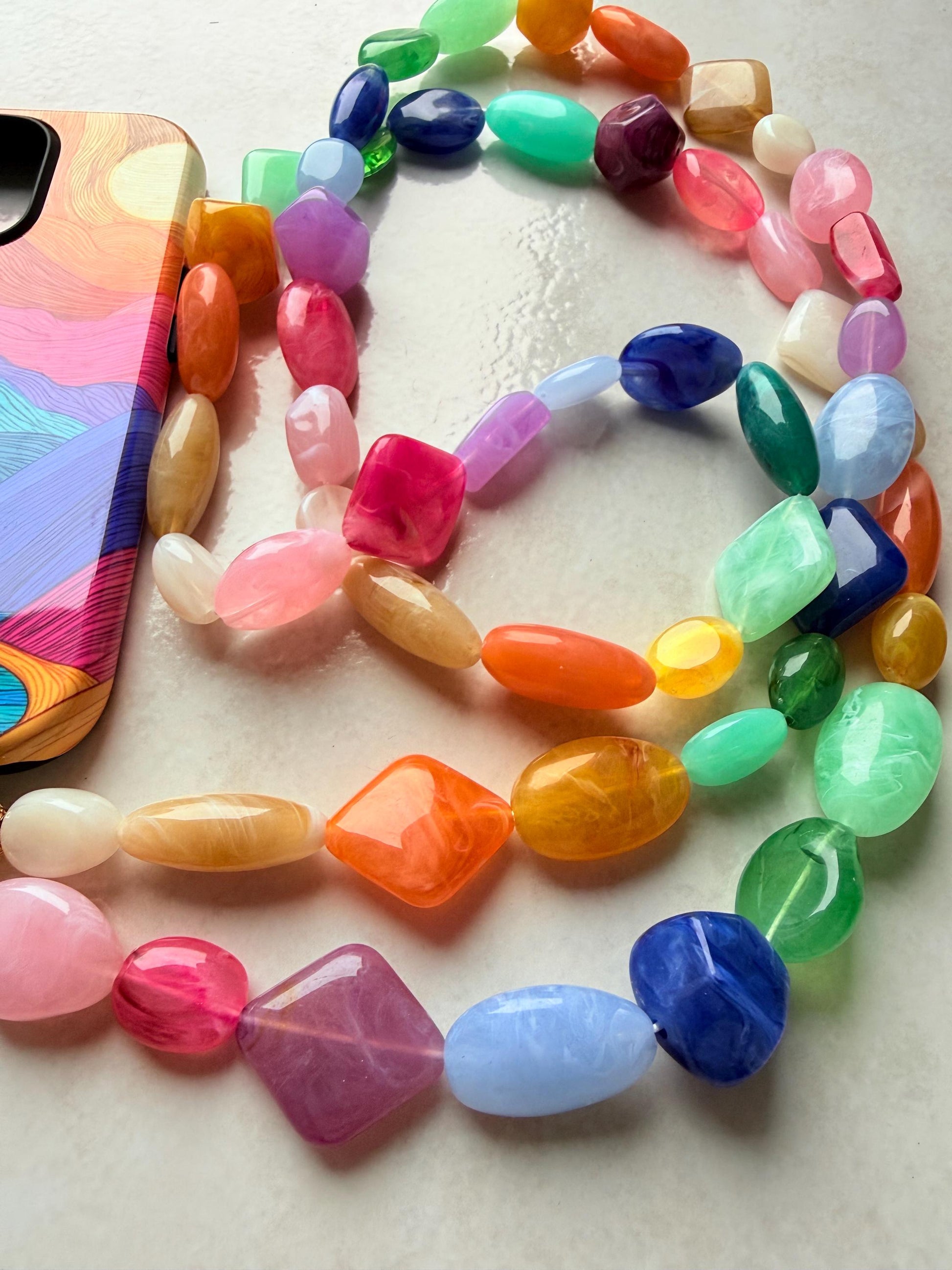 Chaîne longue de téléphone + coque - bandoulière - crossbody - coque iPhone